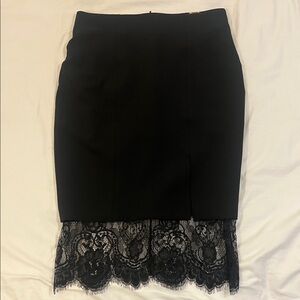 Chic Black Lace Pencil Skirt